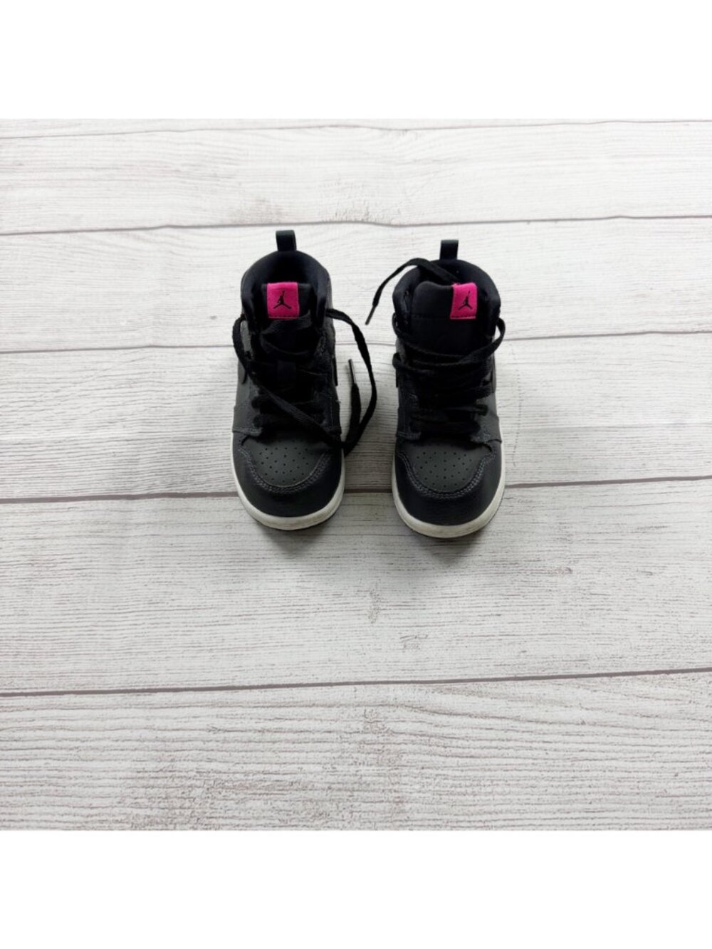 Nike Air Jordan 1 Mid Black Pink Athletic Shoes Youth Toddler 7 - Picture 2 of 6
